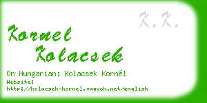 kornel kolacsek business card